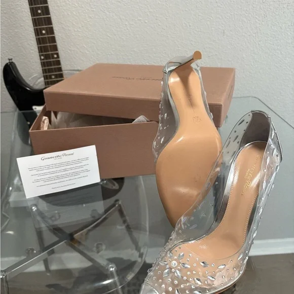 Gianvito Rossi Silver and Clear Heels - Picture 2 of 4